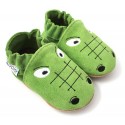 Chaussons cuir souple Crocodile