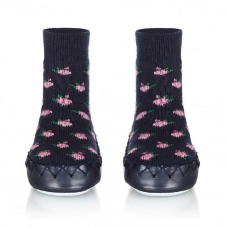 Chaussons Chaussettes Navy Rose