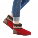 Chaussons laine Kristiansand Cerise