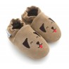 Chaussons cuir souple Chien