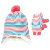 Bonnet + Moufles coton bio Stripy