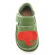 Chaussures souples cuir vert Eléphant orange