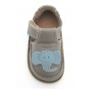 Chaussures souples cuir gris Eléphant ciel