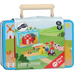 Valise jeu construction bois Ferme