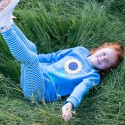 Leggings coton bio Rayé Bleu