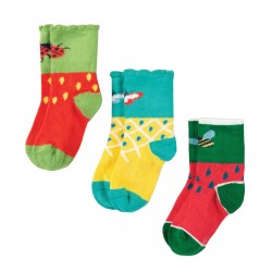 Lot 3 paires chaussettes coton bio Fruits Lot 3 paires chaussettes coton bio Fruits