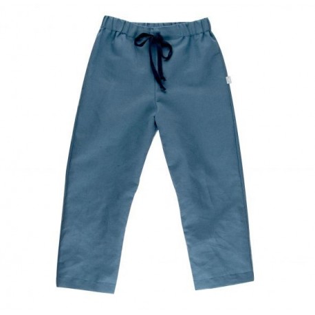 Pantalon coton bio Bleu