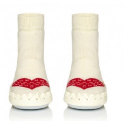 Chaussons Chaussettes blanc Coeur Rouge