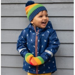 Bonnet et mitaines coton bio Arc en ciel