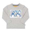 Tee-shirt coton bio gris chiné Pingouins