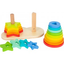Jeu arc-en-ciel bois a empiler