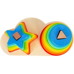 Jeu arc-en-ciel bois a empiler