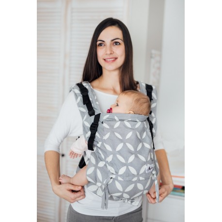 Porte bébé ergonomique en coton bio Classic Grey
