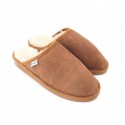 Mules en peau de mouton Camel