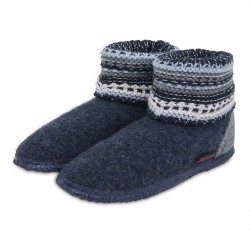 Chaussons laine Kiel Bleu