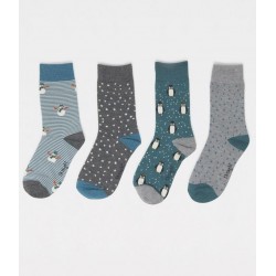 Coffret 4 paires chaussettes bambou Noël
