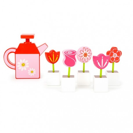 Set de fleurs et arrosoir bois
