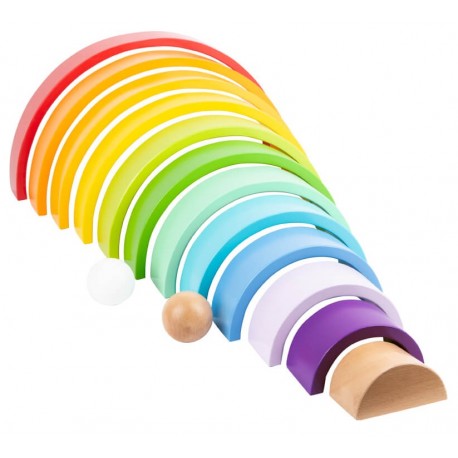 Bloc construction bois Arc-en-ciel XL