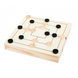 Kit jeux d'échecs, dames et du moulin en bois