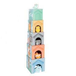 Cube carton & Animaux bois