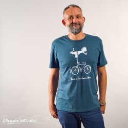 Tee-shirt coton bio Vélo Bleu
