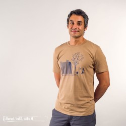 Tee-shirt coton bio Code Bar(b)re Camel