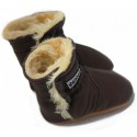 bottines fourrées en cuir souple chocolat MéliMélo