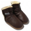 bottines fourrées en cuir souple chocolat MéliMélo