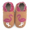 Chaussons Cuir Souple Flamant camel