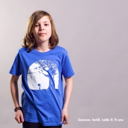 T-shirt coton bio Pousse bleu