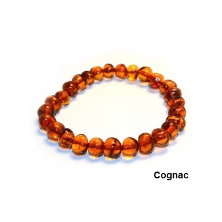 Bracelet en ambre adulte cognac