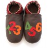 chaussons en cuir souple chiffre