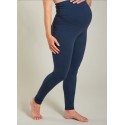 Leggings maternité en coton bio Roll Top Bleu
