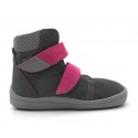 Bottines fourrées gris-rose