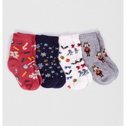 Coffret 4 paires chaussettes bambou Noël