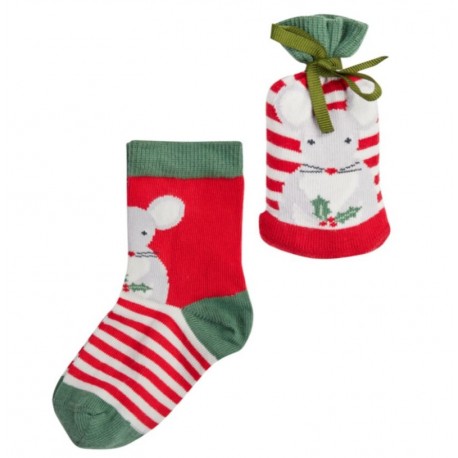 Pochette cadeau chaussettes coton bio Mouse
