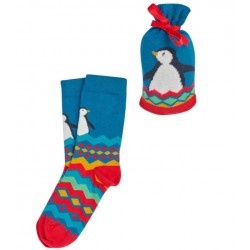 Pochette cadeau chaussettes coton bio Pingouin