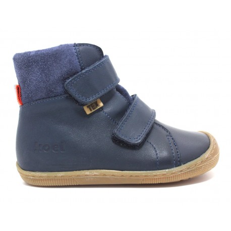bottines cuir bio et laine Blue