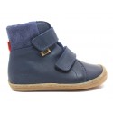 bottines cuir bio et laine Blue