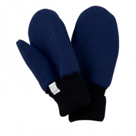 Moufles laine merinos Bleu