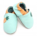 Chaussons cuir souple Ananas