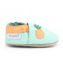 Chaussons cuir souple Ananas