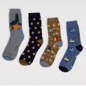 Chaussettes coton bio Coffret 4 paires Pêche