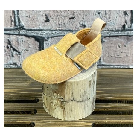 Pantoufles laine Jaune