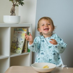 Bavoir imperm&eacute;able manche Dino