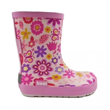 Bottes de Pluie Wellie Bare Fuchsia Flower