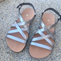 Sandales barefoot vegan Delfos Silver