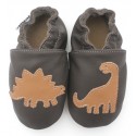 Chaussons Cuir Souple Dino choco