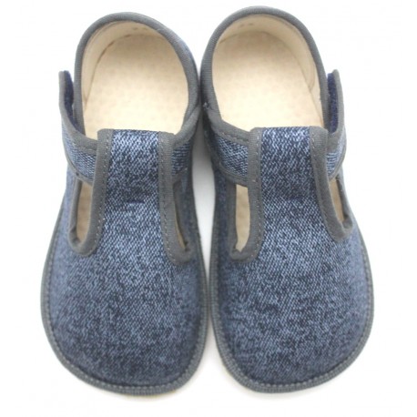 Chaussons souples textile Denim