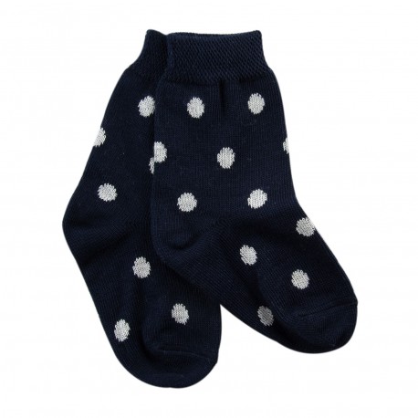 Chaussettes coton bio Marine Pois